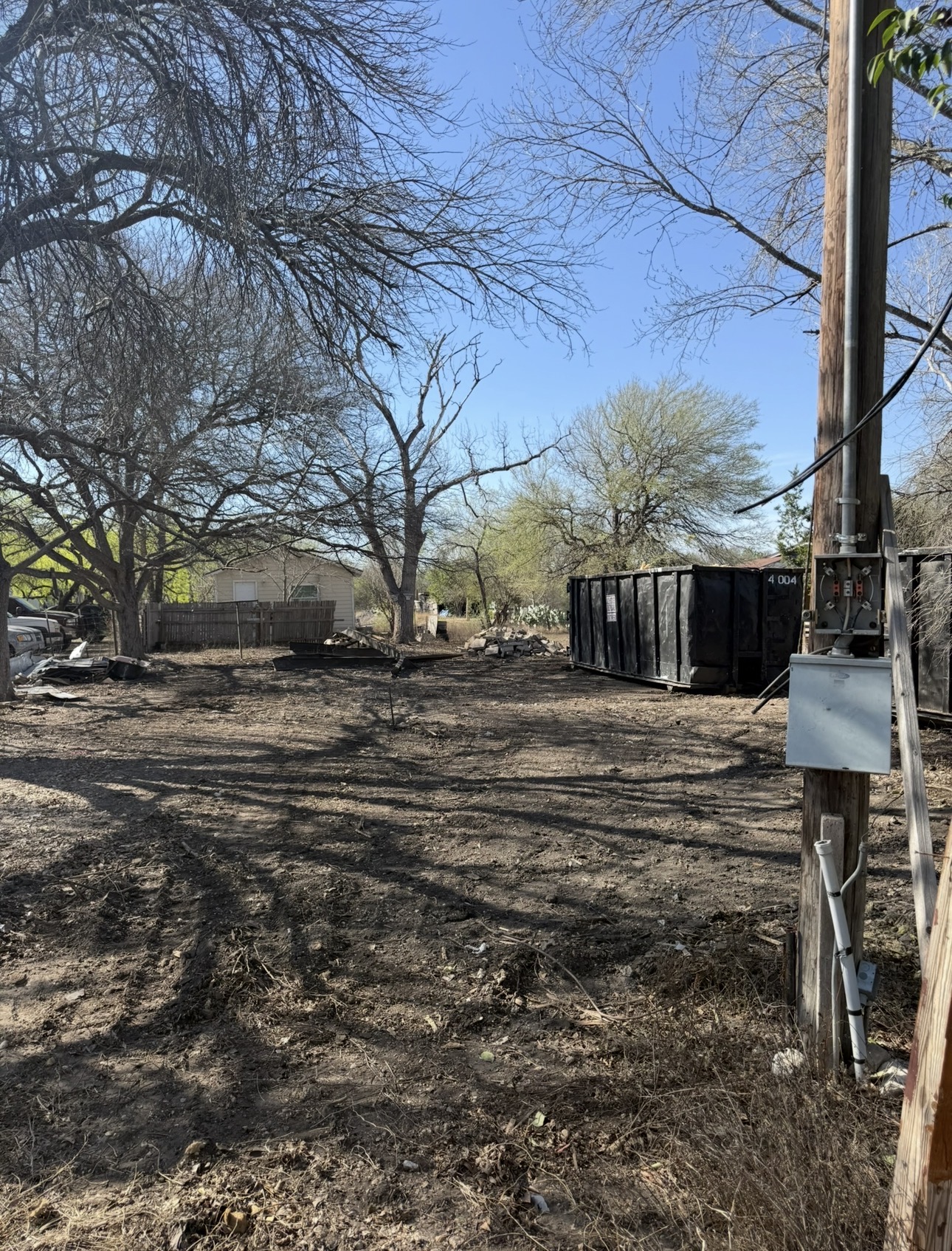 Cleared Lot + Roll-Off